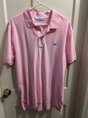 Southern Tide Pink Skipjack Polo Shirt L